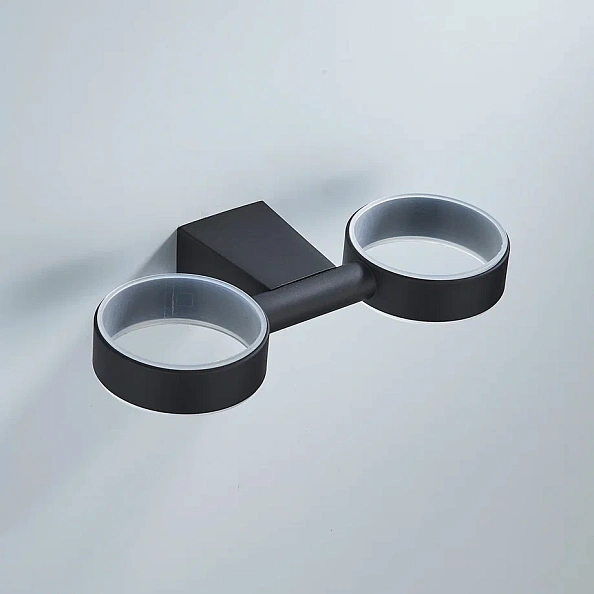 Стакан для ванной комнаты двойной Shevanik SG5722H, черный