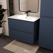 Тумба с раковиной подвесная (80см) Terminus Vatikan VAT10802703101O, серый шёлк