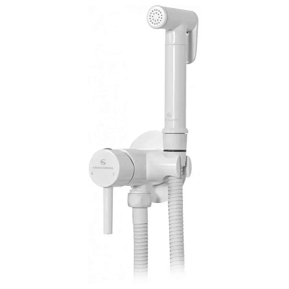 Гигиенический душ со смесителем встраиваемый Grocenberg GB001W, белый