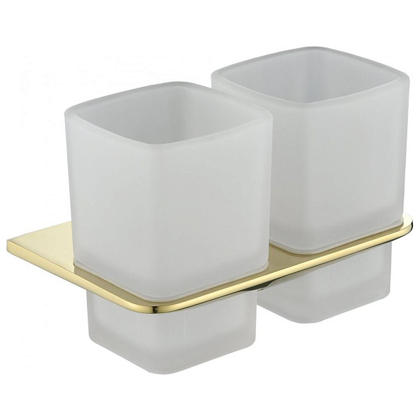 Стакан для ванной комнаты двойной Grocenberg AC0056GO, золото