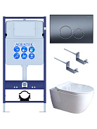 SET AQUATEK ПОЛАРИС (рама AQUATEK Standard INS-0000012+унитаз ПОЛАРИС AQ0700-01 с тонким сиденьем soft-close+ крепеж KKI-0000002 +панель KDI-0000035)