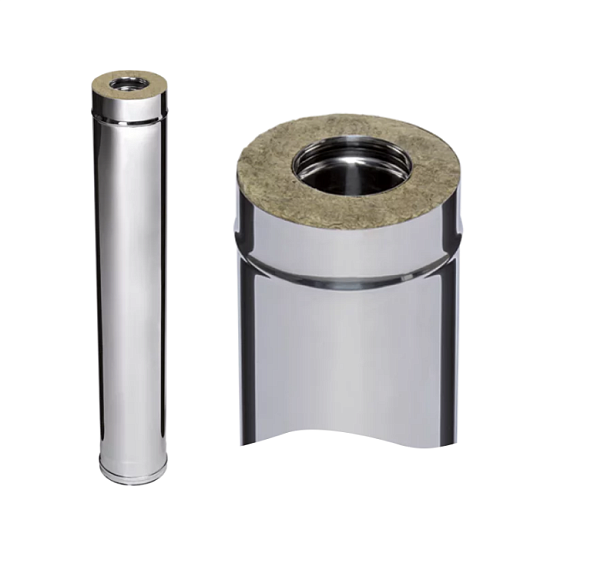 Труба-сэндвич дымохода 1,0м Ferrum HF 30-50 (430/0,8мм + нерж.) Ф250х350