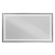 Зеркало в алюминиевой раме со встроенным светильником BelBagno Kraft 1400 х 32 х 800 (SPC-KRAFT-1400-800-SENS-NERO)