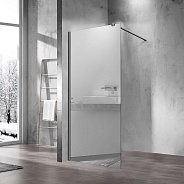 Душевая перегородка Vincea Walk-In (VSW-1H100MRGM) 1000х2000 мм, вороненая сталь, стекло зеркальное