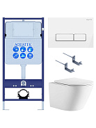 SET AQUATEK ЛИБЕРТИ-061 4в1 (рама AQUATEK Standard INS-0000012+крепёж KKI-0000002+клавиша KDI-0000061+унитаз ЛИБЕРТИ AQ1999T-00 с тонким сиденьем sc)