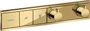 Термостат, скрытого монтажа, для 2 потребителей Hansgrohe 15380990, полированное золото