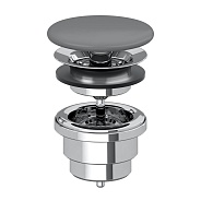 Незапираемый донный клапан с решеткой Villeroy & Boch CeramicPlus, Graphite (680800I4)