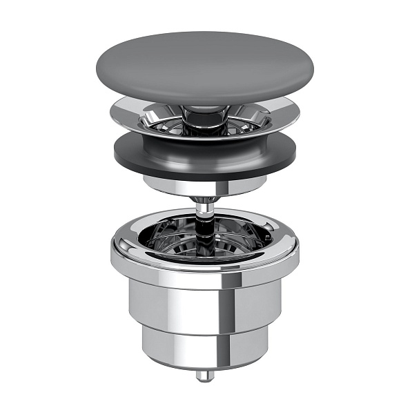 Незапираемый донный клапан с решеткой Villeroy & Boch CeramicPlus, Graphite (680800I4)