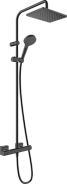 Душевая система HANSGROHE Vernis Shape Showerpipe 230 1jet с термостатом, матовый чёрный (26286670)
