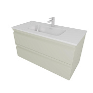 AQ77100-GS Комплект мебели: Тумба 100см ВЕГА с раковиной AQ4100-00, 2 ящика, цвет шалфей зеленый