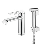 Смеситель для раковины с гигиеническим душем Shevanik S4871, хром