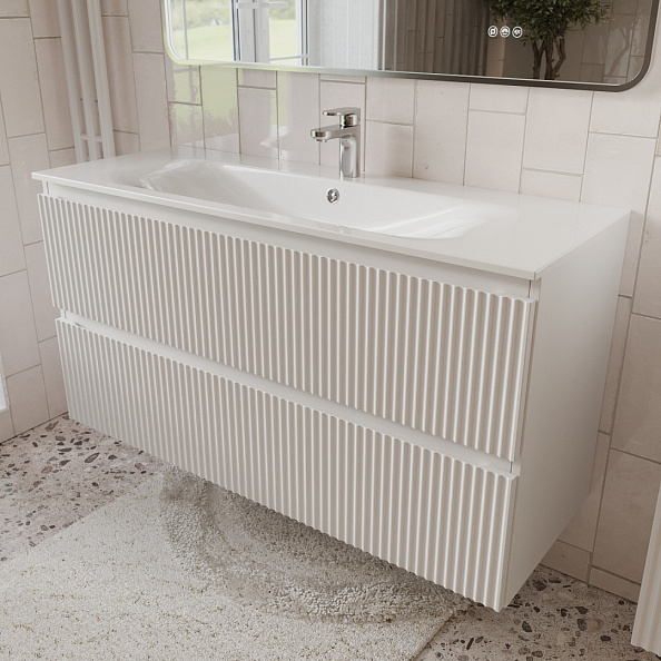 Тумба с раковиной подвесная (120см) Terminus Sicilia SIC101202900301O, белый