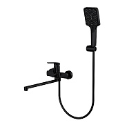 Смеситель Splenka S30.22.06 для ванны и душа универсальный поворотный излив 30 см, черный