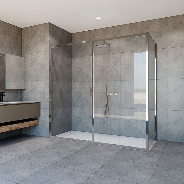 Душевой уголок Vincea Garda (VSR-1G21017CL) 1700х1000 мм, хром, стекло прозрачное