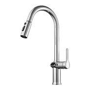 Смеситель для кухни с выдвижным изливом и дисплеем Esko Kitchen K15 LED, хром