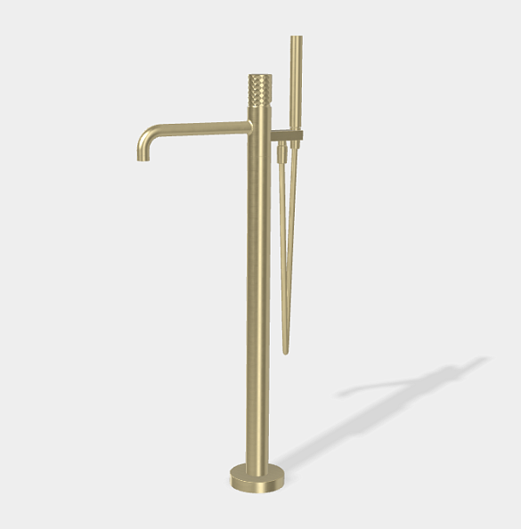Смеситель для ванны и душа Fima Carlo Frattini Spillo Tech, X Collection, шампань брашированная (F3034T/6NXHS)