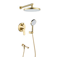 Душевая система встраиваемая Shevanik S4335G, золотой сатин