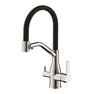 Смеситель для кухни BELZ с подключением фильтра, нержавеющая сталь, сатин (B78815-1)