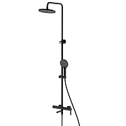 Смеситель Lemark Ladoga для ванны и душа с регулируемой высотой штанги и лейкой верхнего душа «Тропический дождь» (LMF-0726B-BL)