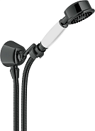 AD143/7FLP душевой набор с шланговым подсоединением, глянцевый черный