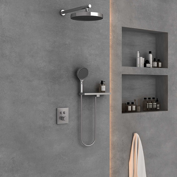 Душевой комплект Vincea Inspire VSFW-3I21T2RCH встраиваемый, термостатический, 2 режима, хром