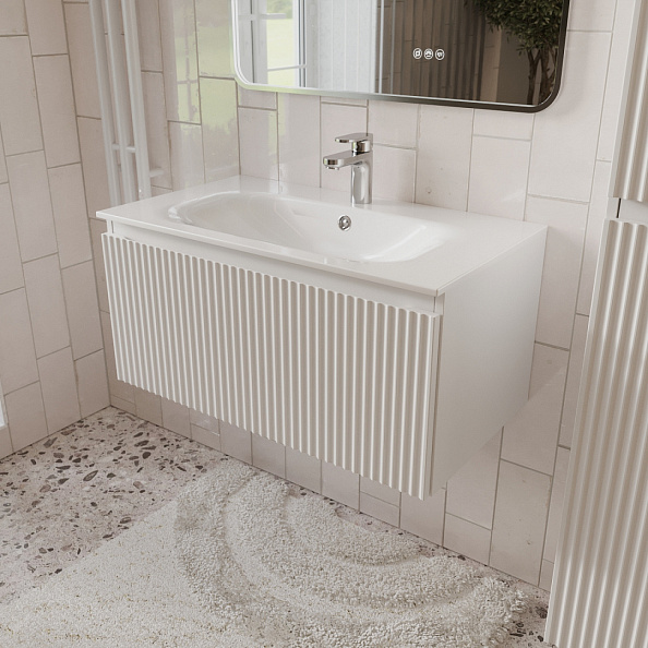 Тумба с раковиной подвесная (80см) Terminus Sicilia SIC10801900301O, белый