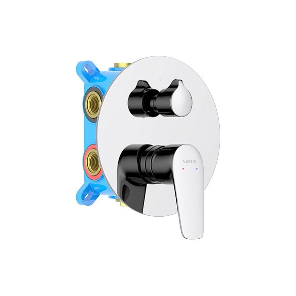 Смеситель для ванны БЕТТА, 3 режима, внешняя и скрытая часть, хром, AQ1147CR