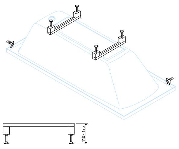Универсальный комплект ног для прямоугольных акриловых ванн Cezares (LEG-KIT-100)