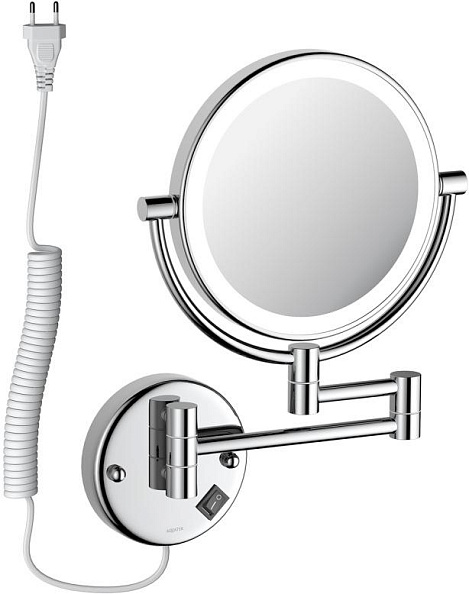 AQ4915CR зеркало косметическое настенное с подсветкой 5х