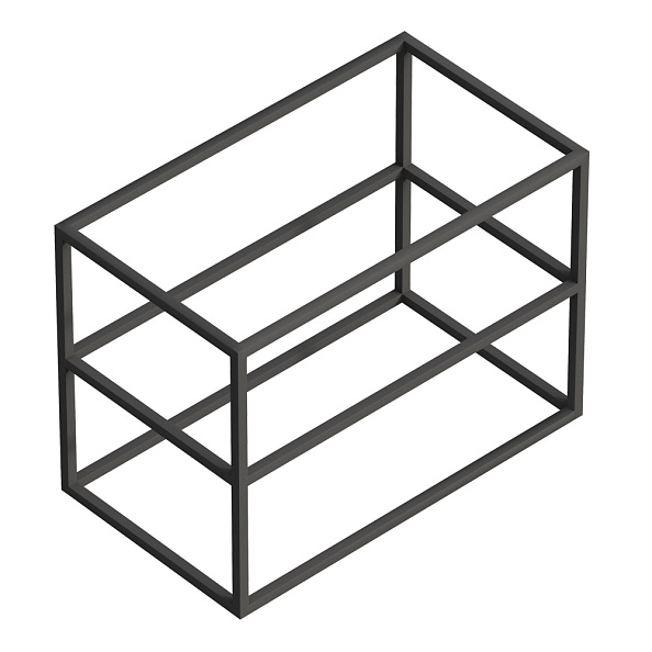 Металлический двухъярусный сварной каркас под раковину Cezares Cadro 900х460х580, Черный (CADRO-90/46/58-2C-SO-MET-ST)