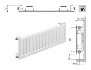 Радиатор стальной панельный PRADO Classic C10 400х2000 с боковым подключением