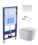 SET AQUATEK ВЕГА-1905-013 (рама AQUATEK Standard INS-0000012 с клавишей KDI-0000013 и крепежом KKI-0000001+унитаз ВЕГА AQ1905-00 с тонким сиденьем sc