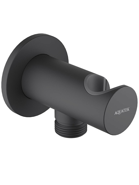 Шланговое подсоединение AQUATEK, с держателем, матовый черный AQ2464MB