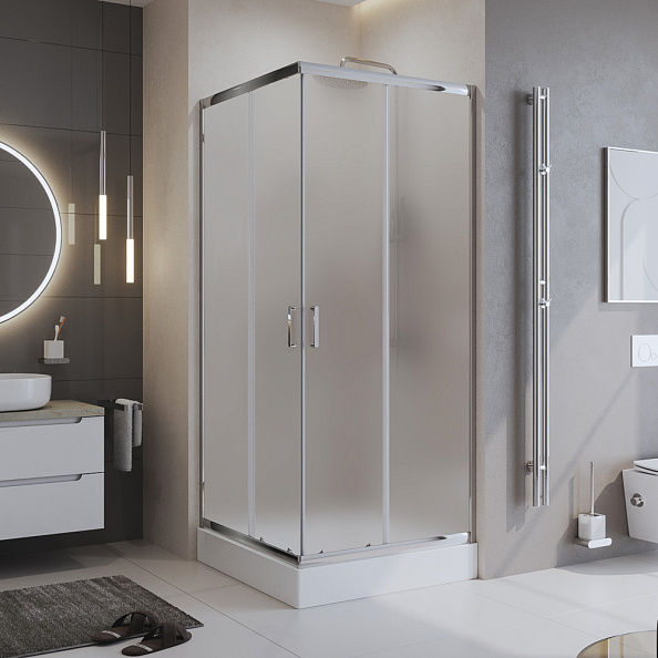 Душевой уголок BelBagno Uno 80x80x195 см, квадратный, хром (UNO-195-A-2-80-P-Cr)