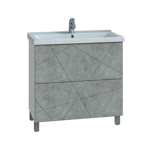 Тумба с раковиной напольная VIGO Geometry 025 бетон, 80 см