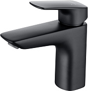 AQ1010MB ВЕГА смеситель для раковины 97 без донного клапана, матовый черный
