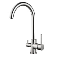 Смеситель для кухни с подключением фильтра Shevanik S128L, сатин