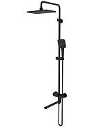 AQ2840MB НИКА душевая система (смеситель для ванны) 3 jet 300х193 мм с длинным изливом, матовый черный