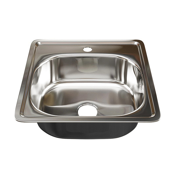 Мойка MIXLINE врез 48х48 (0,4) вып 3 1/2" (глуб чаши 16см) с сифоном/ПОЛИМЕР (558484)