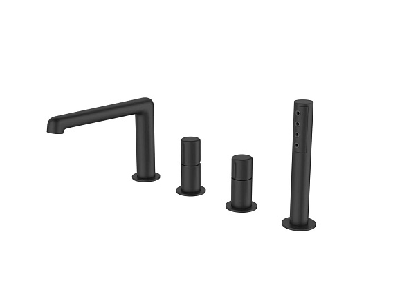 Смеситель на борт ванны BelBagno Uno, черный матовый (UNO-BVD4-NERO)