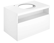 32864300100 STAGELINE Тумба под умывальник 800x550x490mm,1 ящик,oтверстие под смеситель слева,с освещением,pозеткa и USB,пластиковый сифон,цв.белый