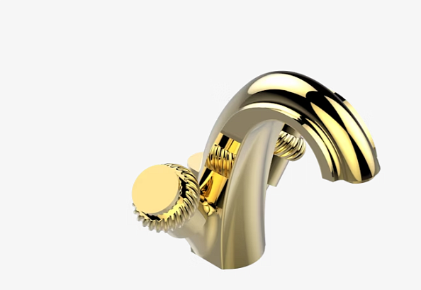 Смеситель для раковины THG Diplomate roped rings, золото (U4C F01 2155)