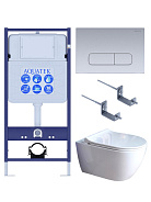 SET AQUATEK ПОЛАРИС (рама AQUATEK Standard INS-0000012+унитаз ПОЛАРИС AQ0700-01 с тонким сиденьем soft-close+ крепеж KKI-0000002 +панель KDI-0000014)