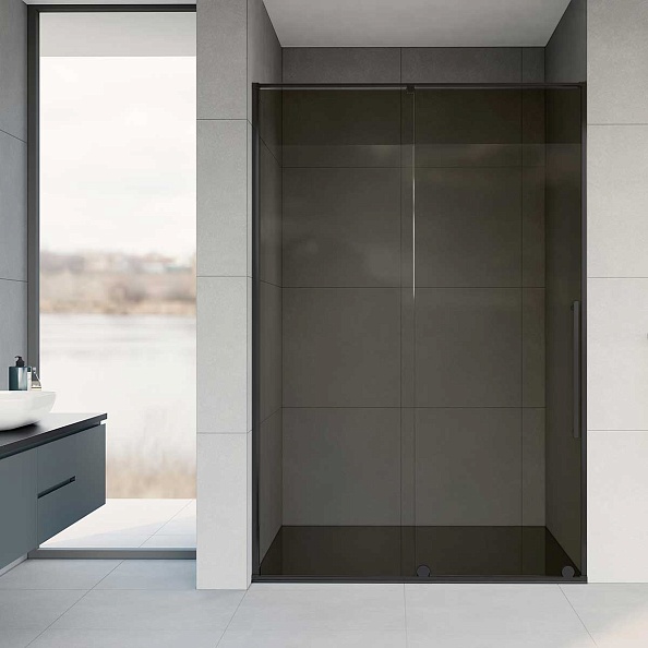 Душевая дверь Vincea Arno (VPS-1A120CGB) 1200х2000 мм, черный, стекло тонированное