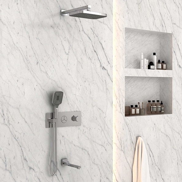 Душевой комплект Vincea VSFW-432T1CH встраиваемый, термостатический, 3 режима, хром