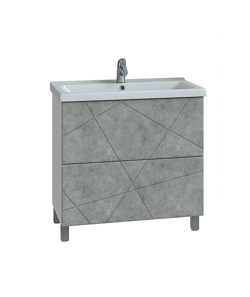 Тумба с раковиной напольная VIGO Geometry tn.bsf.GEO.FOS.70.2Y бетон, 70 см