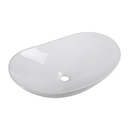 Раковина накладная керамическая BelBagno 605х360 овальная, белый глянцевый (BB1404)