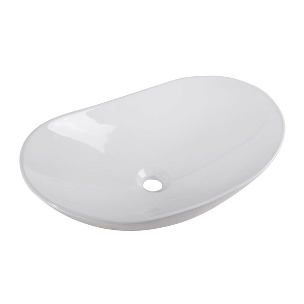 Раковина накладная керамическая BelBagno 605х360 овальная, белый глянцевый (BB1404)