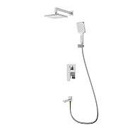 Душевая система Splenka S01.27 для ванны и душа встраиваемая на 3 режима поворотный излив 17 см, хро