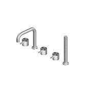 Смеситель для ванны и душа Quadro design Source, сталь брашированная (12 95 AS)